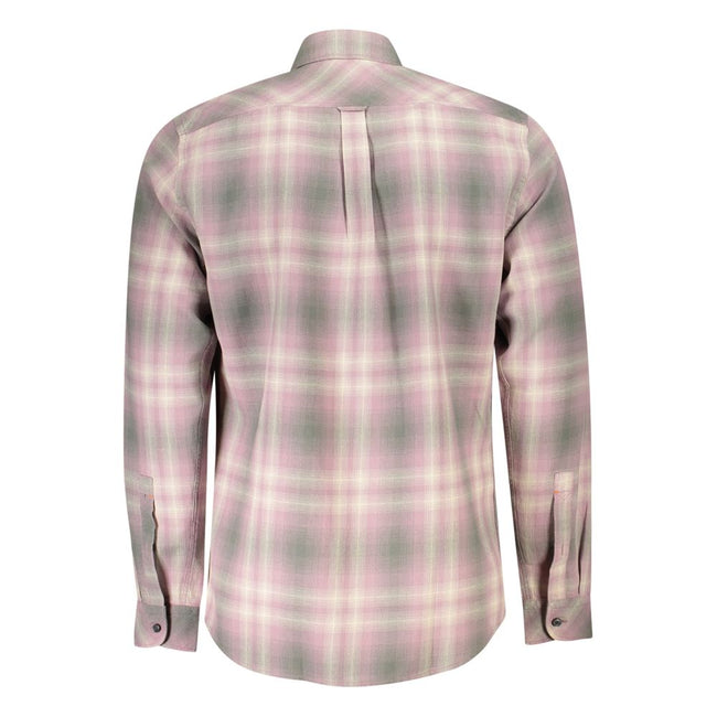 Pink Cotton Men ShirtStep into a realm of sophistication with this Hugo Boss long-sleeved shirt. Designed for the modern gentleman, it boasts a regular fit that’s perfectly tailored to convey effortless style. Meticulously crafted with 100% cotton, it fea