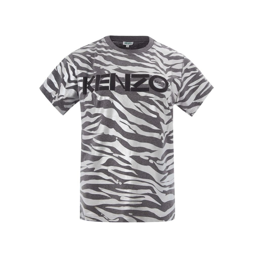 Multicolor Cotton T-ShirtKenzo Metal Animal Print T-Shirt in metalized gray and central logo, allover print, crew neck and short sleeves. Composition: 100% Cotton-Sku inner:23LU137Multicolor Cotton T-ShirtUncategorized${tagsKenzoAulae Multicolor Cotton T-