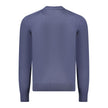 Blue Wool Men SweaterElevate your wardrobe essentials with the impeccable craftsmanship of Hugo Boss. This long-sleeved T-shirt blends sophistication with casual charm, featuring a sleek crew neck and the iconic logo delicately embroidered for a statement