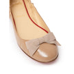 Beige Patent Leather Ballet FlatsChristian Louboutin Beige Patent Gloriana Ballerina. Round toe, tone-on-tone fabric bow on the front, elasticated sides, classic line. Iconic red outer sole. Composition: Leather Internal SKU: 25AP01Beige Patent Leather Ba