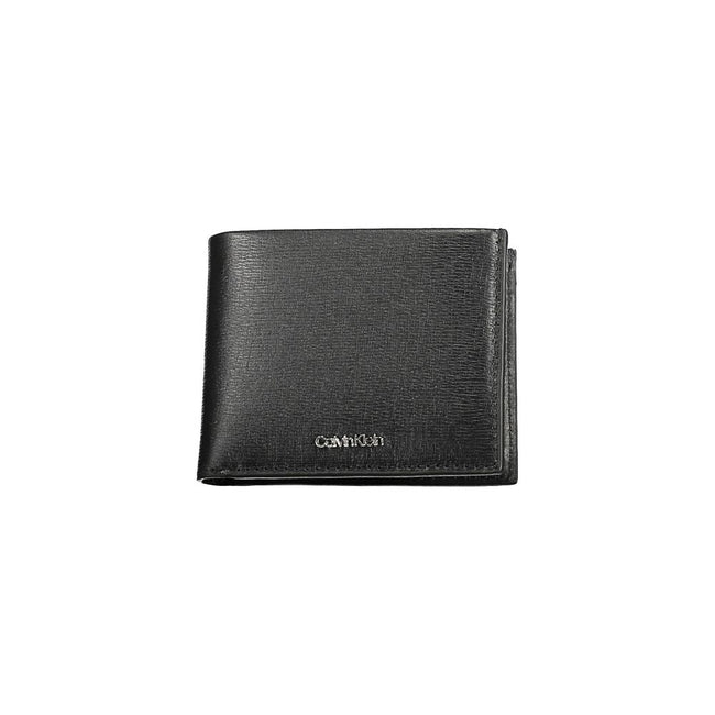 Black Polyester Men WalletEmbrace the epitome of sophistication with the sleek Calvin Klein wallet. A perfect blend of functionality and style, this accessory features two compartments, a convenient coin purse, and ample card slots to keep you organized o