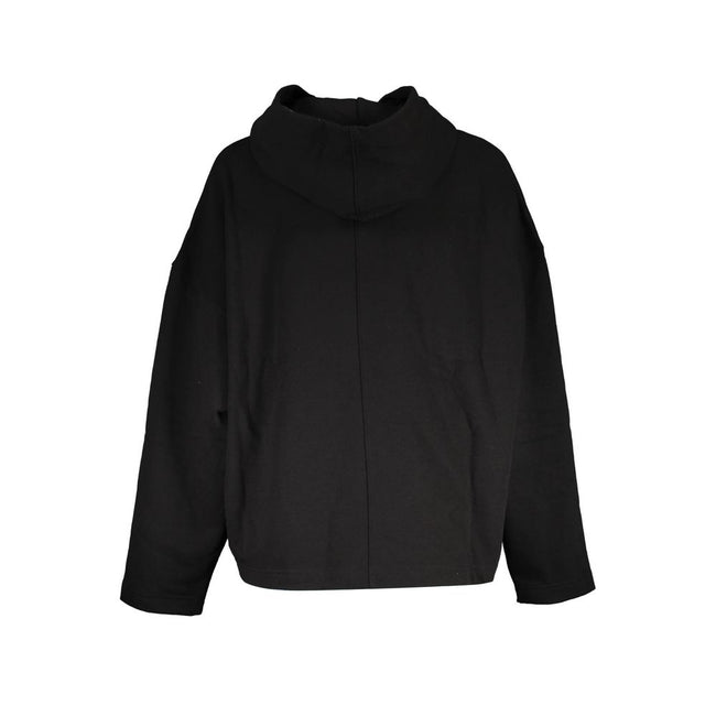 Black Cotton Women SweaterElevate your casual wardrobe with the latest offering from Calvin Klein – a sleek black sweatshirt that masterfully blends comfort with high-end style. This versatile piece showcases meticulous embroidery, an eye-catching print,