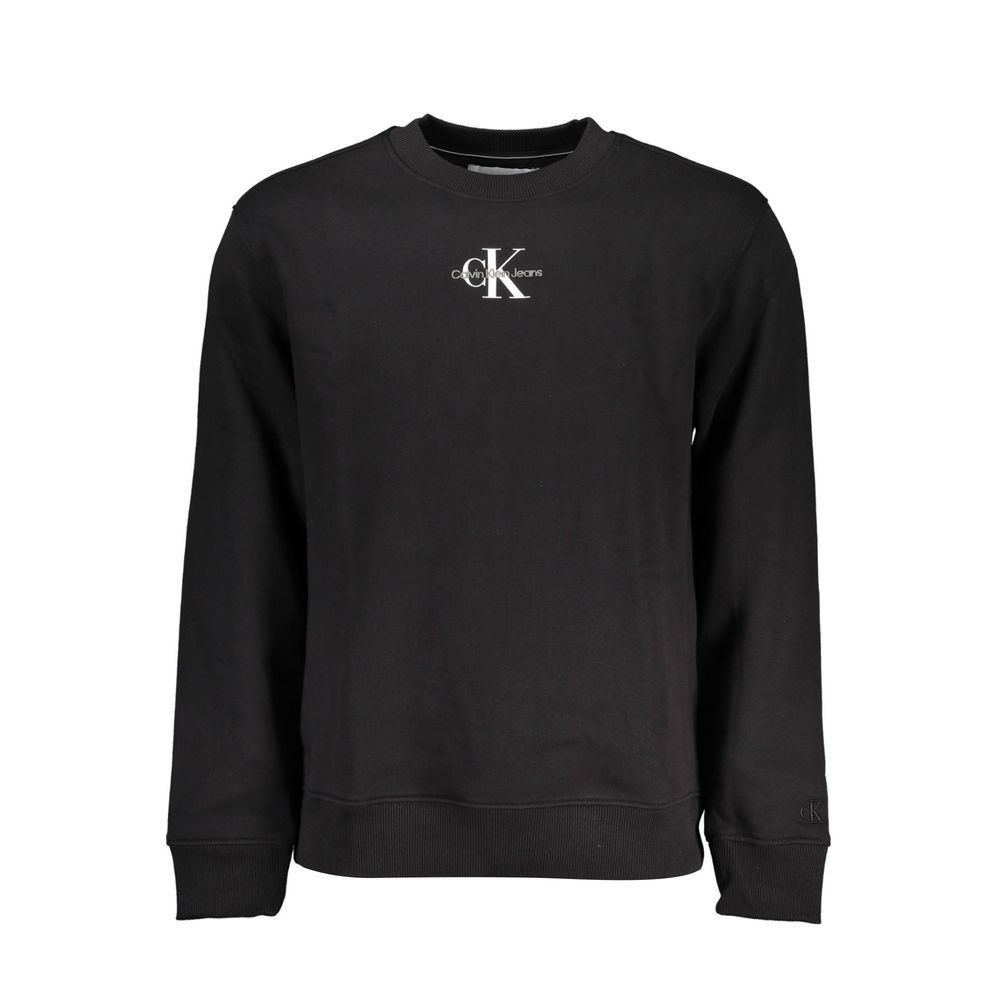 Black Cotton Men SweaterStep out in confidently cool style with this sleek Calvin Klein long sleeve sweatshirt. Perfectly balancing sustainability and fashion-forward design, it’s crafted with an eco-conscious blend that includes 20% recycled cotton. The
