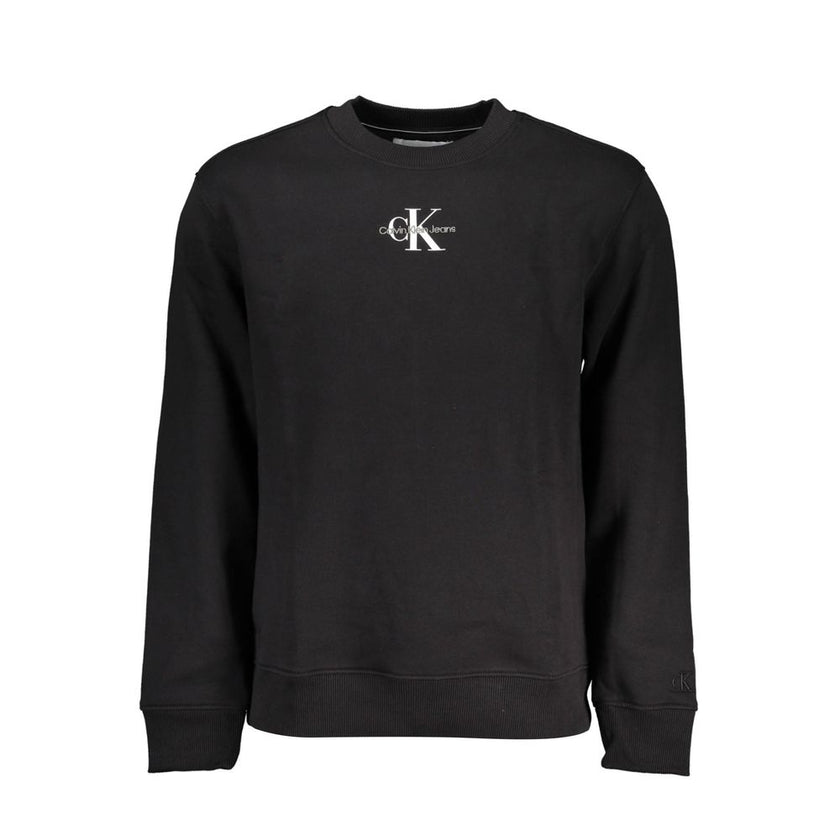 Black Cotton Men SweaterStep out in confidently cool style with this sleek Calvin Klein long sleeve sweatshirt. Perfectly balancing sustainability and fashion-forward design, it’s crafted with an eco-conscious blend that includes 20% recycled cotton. The