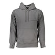 Elegant Gray Hooded SweatshirtIndulge in the comfort of this soft, brushed Calvin Klein sweatshirt, perfect for a refined yet casual look. Its long sleeves and hood offer a classic silhouette, while the central pocket provides functionality. The subtle pr