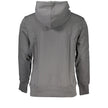 Elegant Gray Hooded SweatshirtIndulge in the comfort of this soft, brushed Calvin Klein sweatshirt, perfect for a refined yet casual look. Its long sleeves and hood offer a classic silhouette, while the central pocket provides functionality. The subtle pr