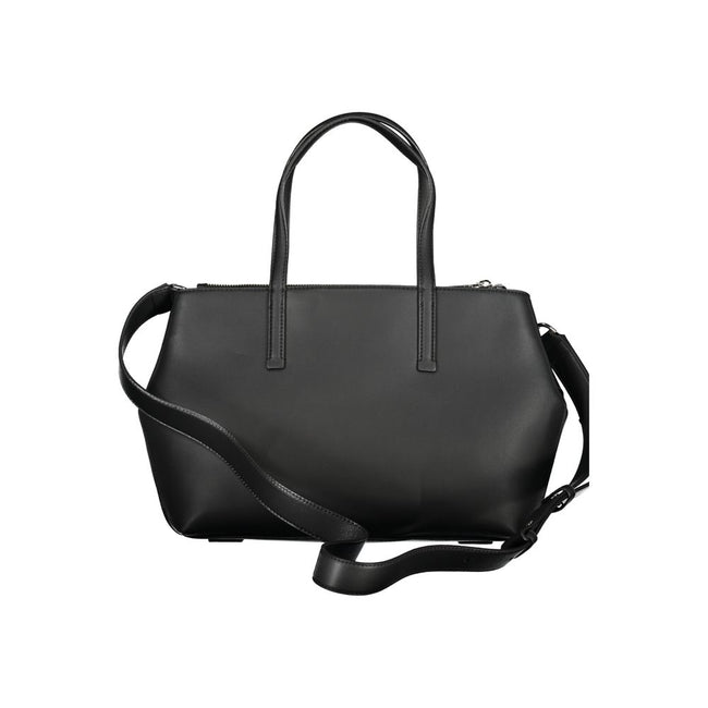 Black Polyester HandbagBAG 2 HANDLES, ADJUSTABLE AND REMOVABLE SHOULDER STRAP, 1 EXTERNAL POCKET, 1 INTERNAL DOCUMENT POCKET, ZIP AND AUTOMATIC CLOSURE, LOGO, 50% RECYCLED POLYESTERBlack Polyester Handbag${tagsCalvin KleinAulae Black Polyester Handbag Cal