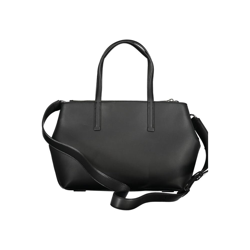 Black Polyester HandbagBAG 2 HANDLES, ADJUSTABLE AND REMOVABLE SHOULDER STRAP, 1 EXTERNAL POCKET, 1 INTERNAL DOCUMENT POCKET, ZIP AND AUTOMATIC CLOSURE, LOGO, 50% RECYCLED POLYESTERBlack Polyester Handbag${tagsCalvin KleinAulae Black Polyester Handbag Cal