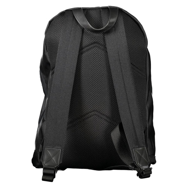 Black Polyester Men BackpackElevate your on-the-go gear with the Calvin Klein Backpack, designed to blend high fashion with practicality. A sleek black palette defines this accessory, underscored by an unmistakable logo, making it a stand-out piece. Craft