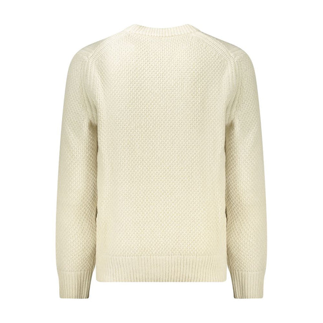 Beige Wool Men SweaterSet the tone of your day with the unmistakable sophistication of Hugo Boss. This long sleeve sweater features a classic V-neck cut, elegantly highlighted by contrasting details that pronounce a modern edge. The iconic Hugo Boss logo