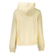 Beige Cotton Women SweaterElevate your wardrobe with the sleek sophistication of Calvin Klein. This chic beige sweatshirt seamlessly blends comfort with high fashion. Boasting long sleeves, a cozy hood, and an eye-catching logo that captures the essence o