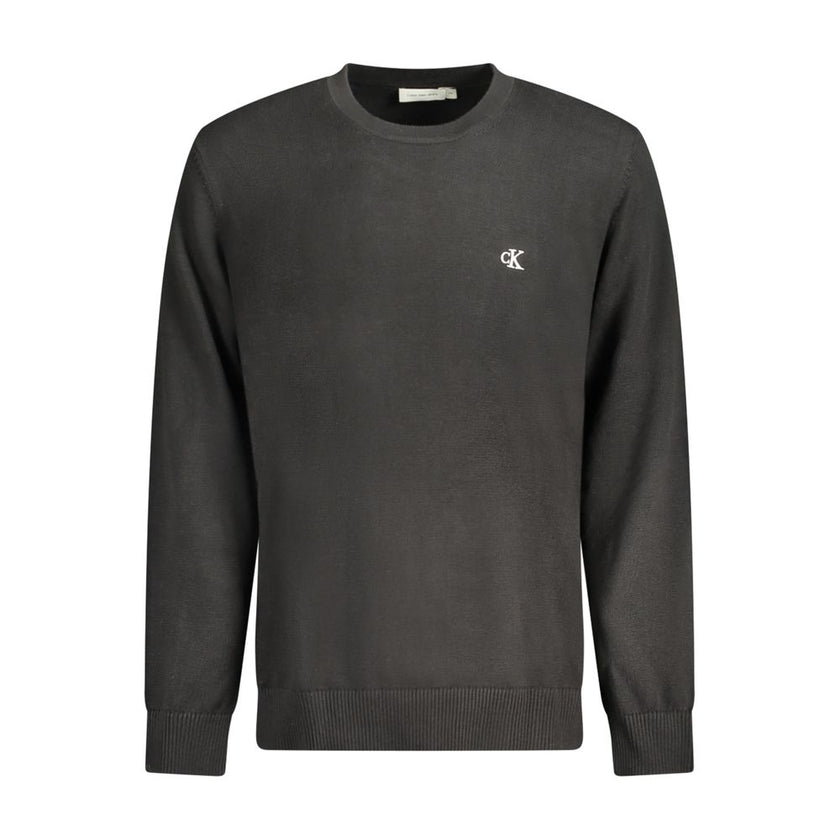 Black Cotton Men SweaterExude confidence with the Calvin Klein Crew Neck Sweater. Crafted for the modern man who appreciates a touch of luxury in his everyday wear, this 100% cotton garment is the epitome of sleek style meets comfort. The bold black hue c