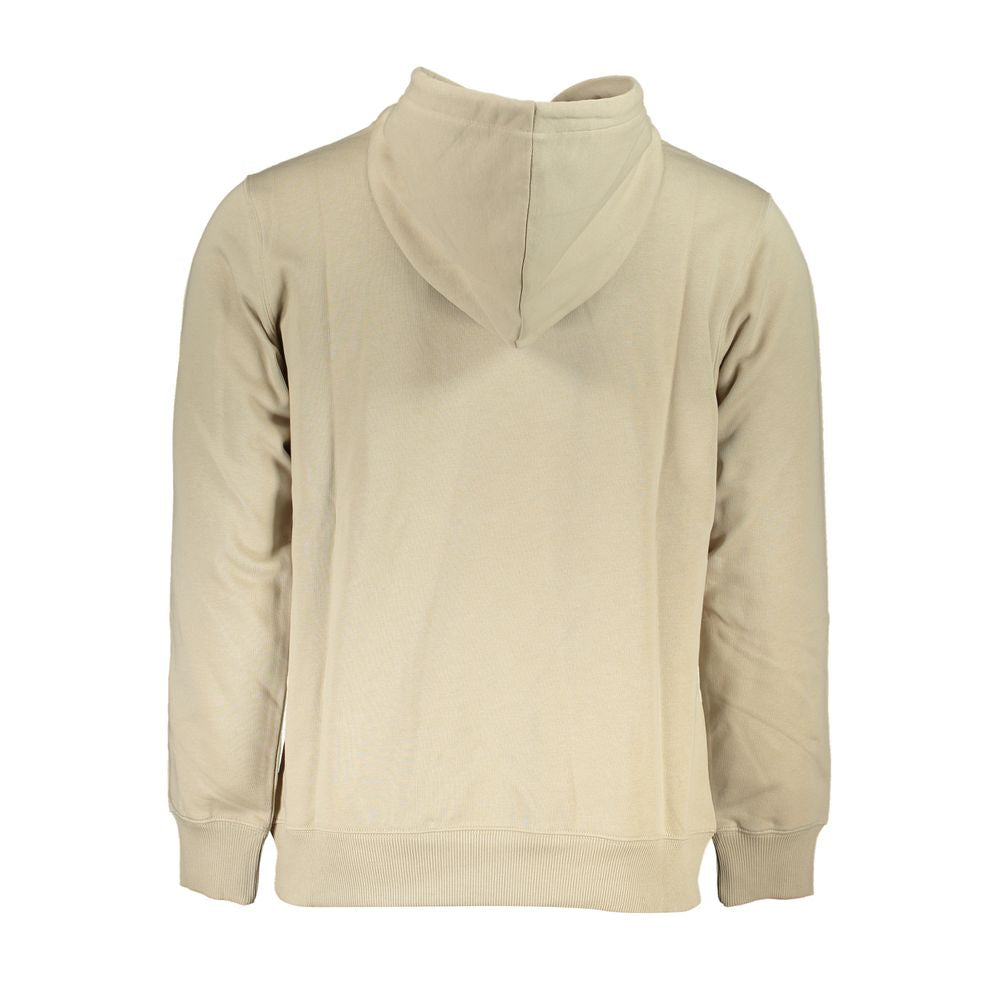 Beige Cotton Men SweaterElevate your style quotient with Calvin Klein’s impeccably crafted sweatshirt. This beige, long-sleeved marvel seamlessly blends comfort and chic with its soft fleece, cozy hood, and central pocket for functionality. Adorned with c