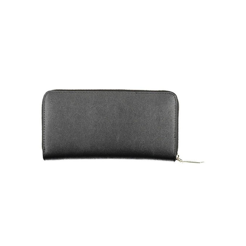 Black Polyethylene Women WalletDistinguish yourself with the sleek sophistication of this Calvin Klein wallet. Crafted for the modern individual, this accessory ensures your essentials are organized with elegance and ease. It showcases a quintet of compar
