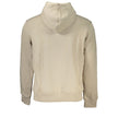 Beige Cotton Men SweaterStep into eco-conscious luxury with the Calvin Klein long-sleeved sweatshirt. Meticulously crafted for the modern trendsetter, this beige hooded wonder boasts plush fleece fabric enriched with 20% recycled cotton. Adorned with soph