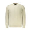 Beige Cotton Men SweaterElevate your wardrobe with the understated sophistication of Hugo Boss. This long-sleeved t-shirt embodies pure comfort and luxury, crafted from a sumptuous blend of 95% cotton and 5% cashmere. A timeless beige hue and a subtle log