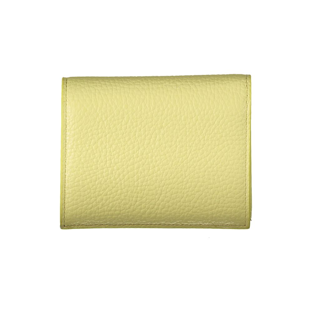 Giallo Leather Wallet with Zip and Automatic Closure