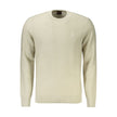Beige Cotton Men SweaterElevate your wardrobe with the Hugo Boss sweater, a piece synonymous with effortless sophistication. This crew neck sweater, crafted with a luxurious blend of 95% cotton and 5% cashmere, ensures both comfort and style. Its long sle