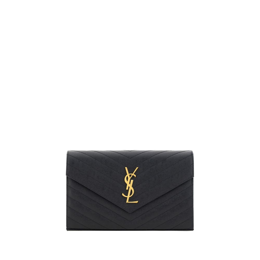 Saint Laurent Black Calf Leather Shoulder Bag