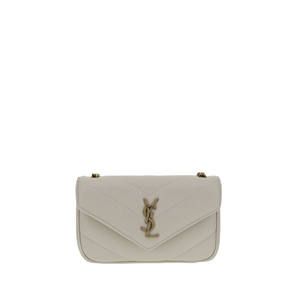 White Lamb Ovis Aries Aries Shoulder BagSaint Laurent’s Lou Lou lambskin Shoulder Bag is an elegant and sophisticated accessory. The quilted leather design is embellished with the iconic YSL logo plaque embossed on the front, while the front closure with