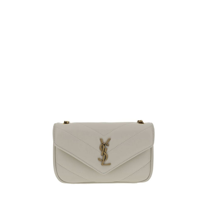 White Lamb Ovis Aries Aries Shoulder BagSaint Laurent’s Lou Lou lambskin Shoulder Bag is an elegant and sophisticated accessory. The quilted leather design is embellished with the iconic YSL logo plaque embossed on the front, while the front closure with