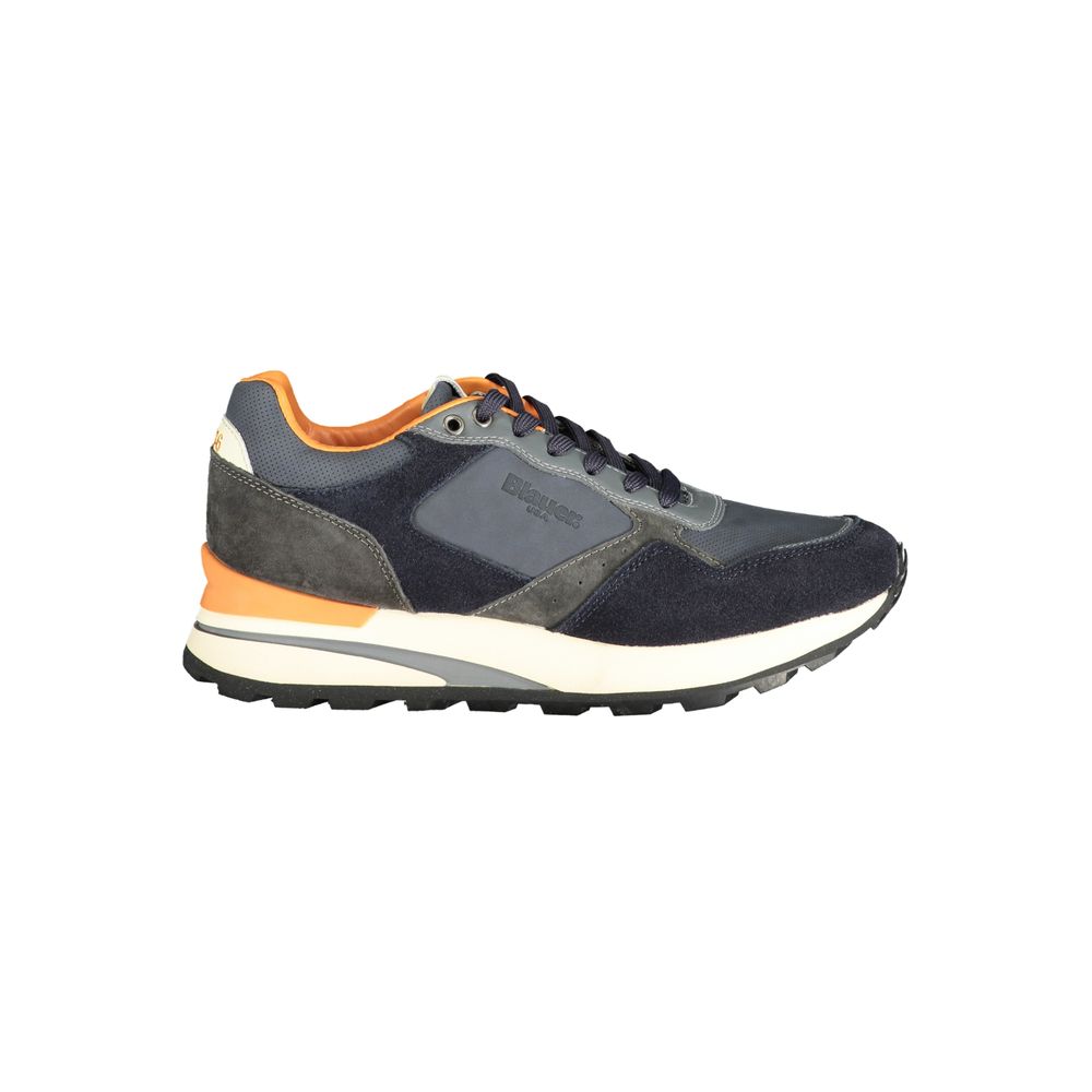 Blauer Sneaker aus Kunstleder für Herren mit Wechselfußbett