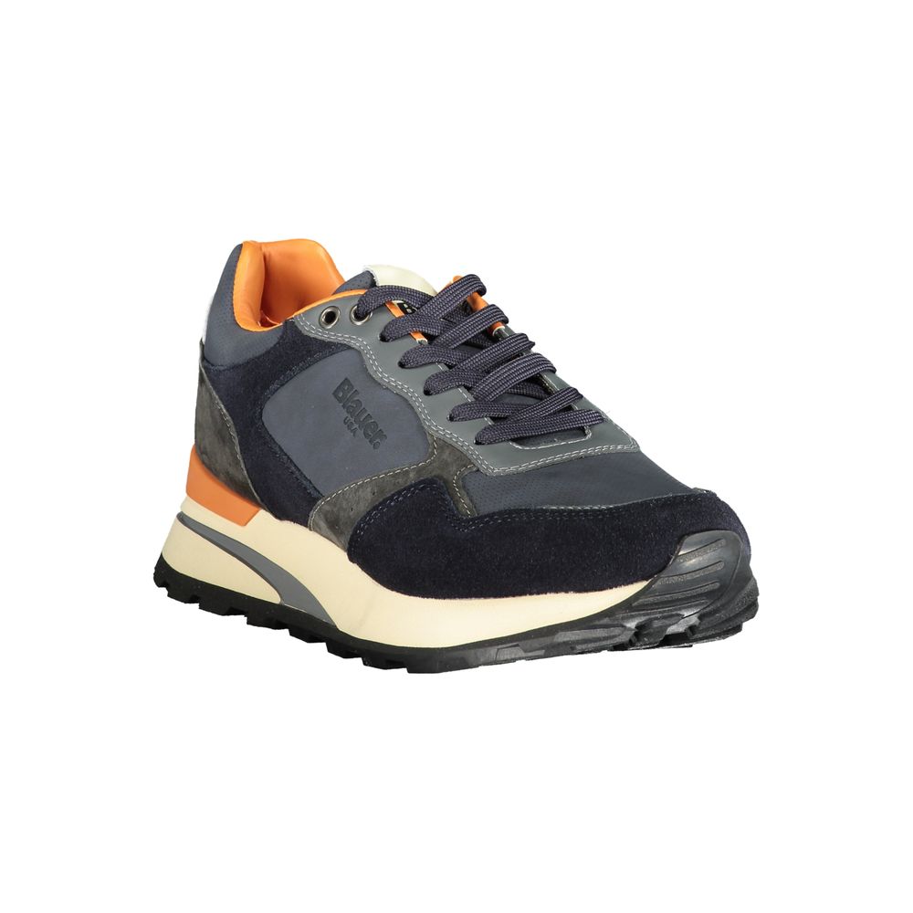Blauer Sneaker aus Kunstleder für Herren mit Wechselfußbett