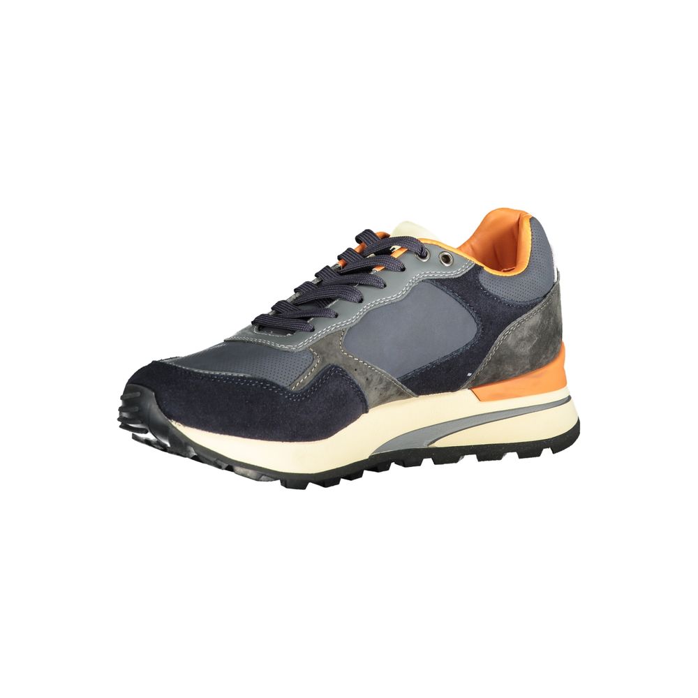 Blauer Sneaker aus Kunstleder für Herren mit Wechselfußbett