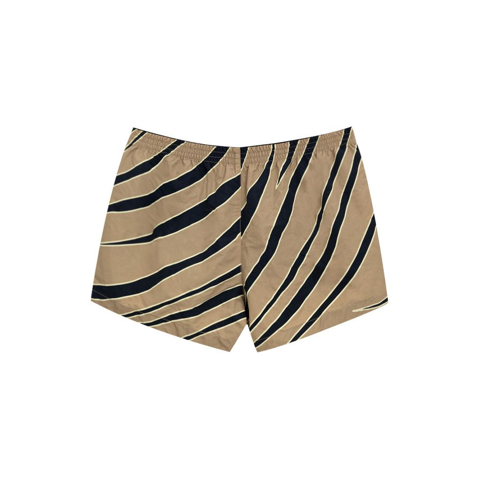 Beige Badeshorts aus Synthetik mit Gummizugbund