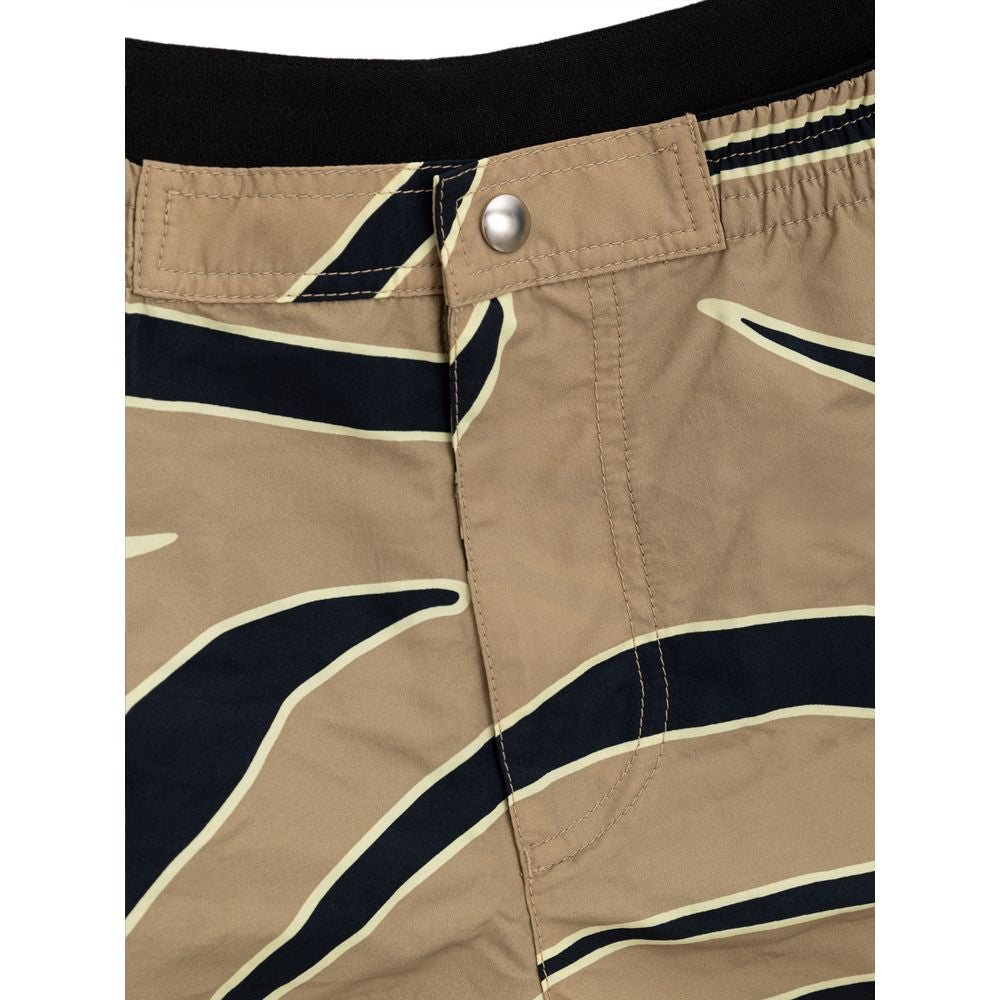 Beige Polyamide Swim ShortsBottega Veneta Animal Print Swim Boxer. Beige/navy blue nylon boxer shorts, elastic waist, snap button and covered zip closure, two side pockets, internal mesh. Composition: 100% Polyamide Internal SKU: 25MAR104 Brand SKU: 72918