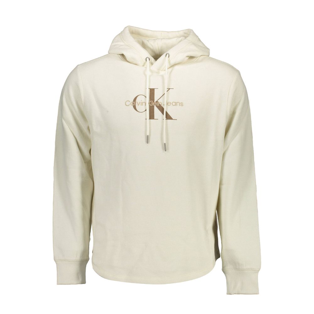 White Cotton Men SweaterElevate your wardrobe with the quintessence of comfort meets style in this Calvin Klein sweatshirt. This essential piece embodies casual luxury, perfect for the trendsetter who appreciates the finesse of subtle branding. With its c