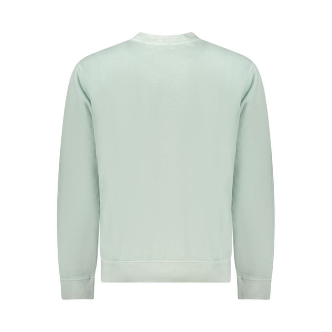 Green Cotton Men SweaterElevate your casual wear with the signature charm of Hugo Boss. This green, crew neck sweatshirt blends comfort and style effortlessly, featuring a brushed texture that adds a tactile dimension to the classic design. Accented with