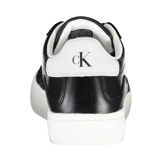 Sleek Black Lace-Up Sneakers With Contrast DetailsBreathe new life into your footgear collection with these sharp, lace-up sneakers from Calvin Klein. Flaunting eye-catching contrast details and the iconic logo, these shoes are not just a style statement