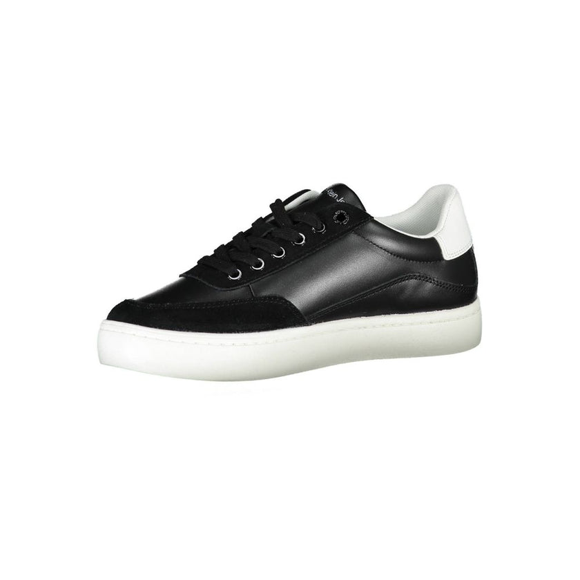 Sleek Black Lace-Up Sneakers With Contrast DetailsBreathe new life into your footgear collection with these sharp, lace-up sneakers from Calvin Klein. Flaunting eye-catching contrast details and the iconic logo, these shoes are not just a style statement