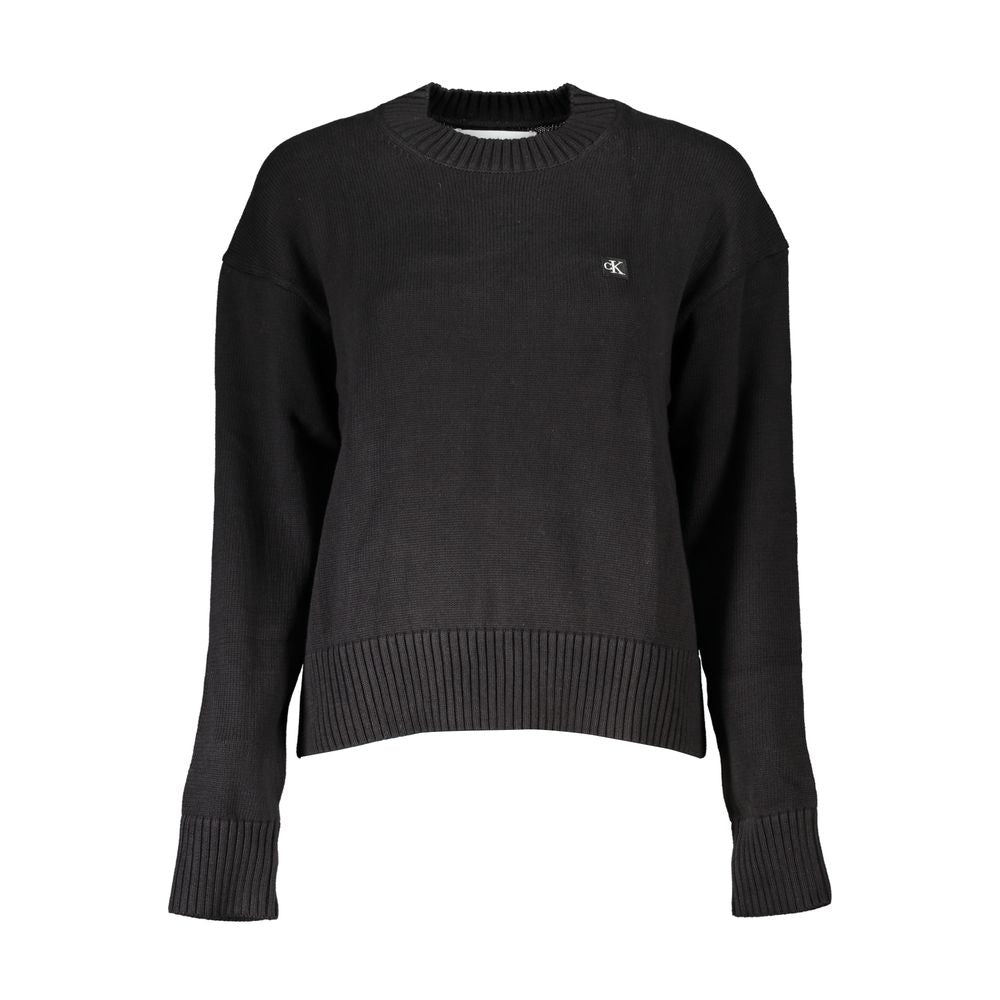 Elegant Long Sleeve Crew Neck SweaterElevate your wardrobe with this sophisticated long-sleeved sweater from Calvin Klein, designed for the modern woman seeking both comfort and style. Crafted from high-quality cotton, this chic piece features a classic c