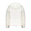White Polyamide Men JacketExperience luxury with a sustainable edge in this Calvin Klein jacket, where fashion meets functionality without compromise. Make a statement in this sleek white piece, featuring a removable hood for versatility and a range of po
