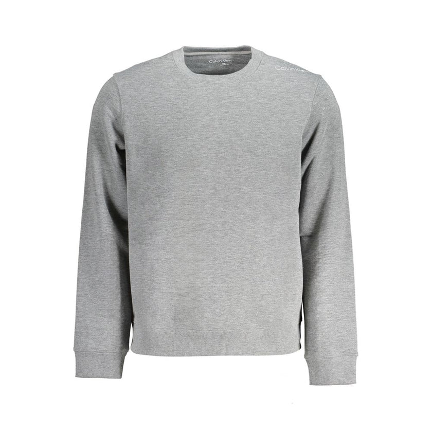 Gray Polyester Men SweaterUnleash the perfect fusion of comfort and style with Calvin Klein’s Long Sleeve Sport Sweatshirt. Tailored to elevate your everyday wear, this sleek, brushed sweatshirt features a striking logo print that makes a bold statement.