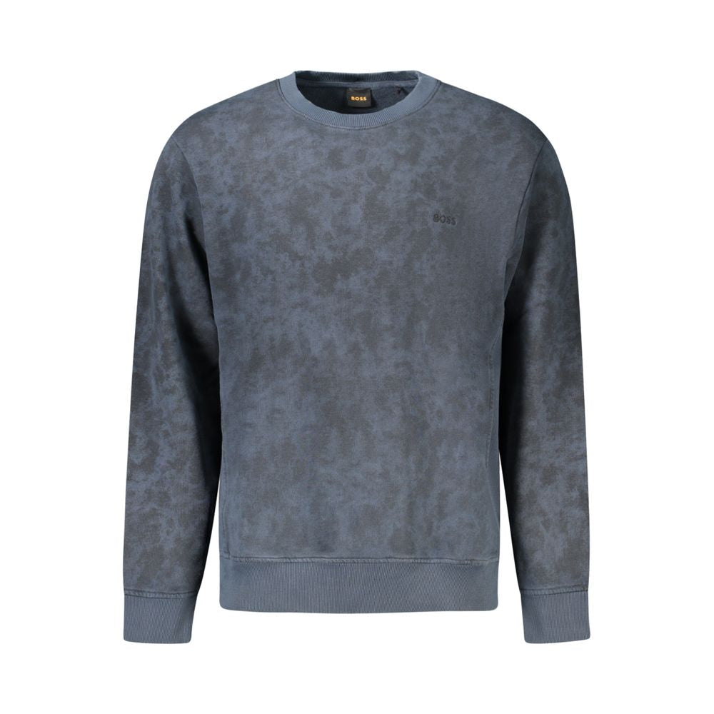 Blue Cotton Men SweaterPrepare to elevate your casual wardrobe with the Hugo Boss Long Sleeve Sweatshirt, designed for the modern man who craves a touch of luxury in his daily ensemble. Stand out with its bold, contrasting details and sophisticated embroi
