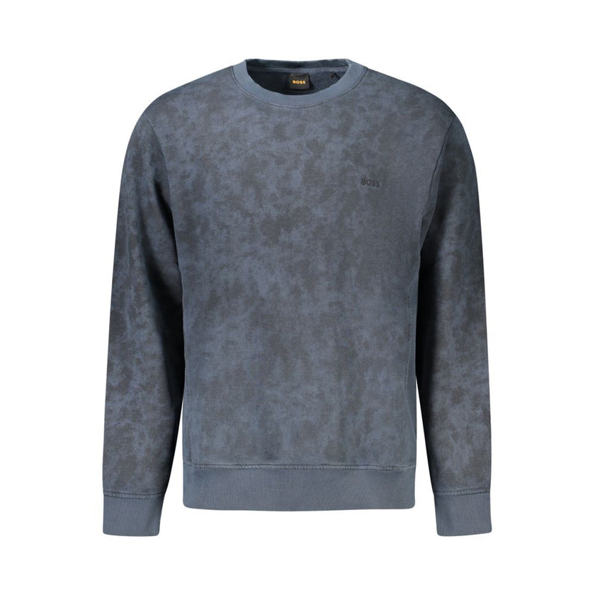 Blue Cotton Men SweaterPrepare to elevate your casual wardrobe with the Hugo Boss Long Sleeve Sweatshirt, designed for the modern man who craves a touch of luxury in his daily ensemble. Stand out with its bold, contrasting details and sophisticated embroi
