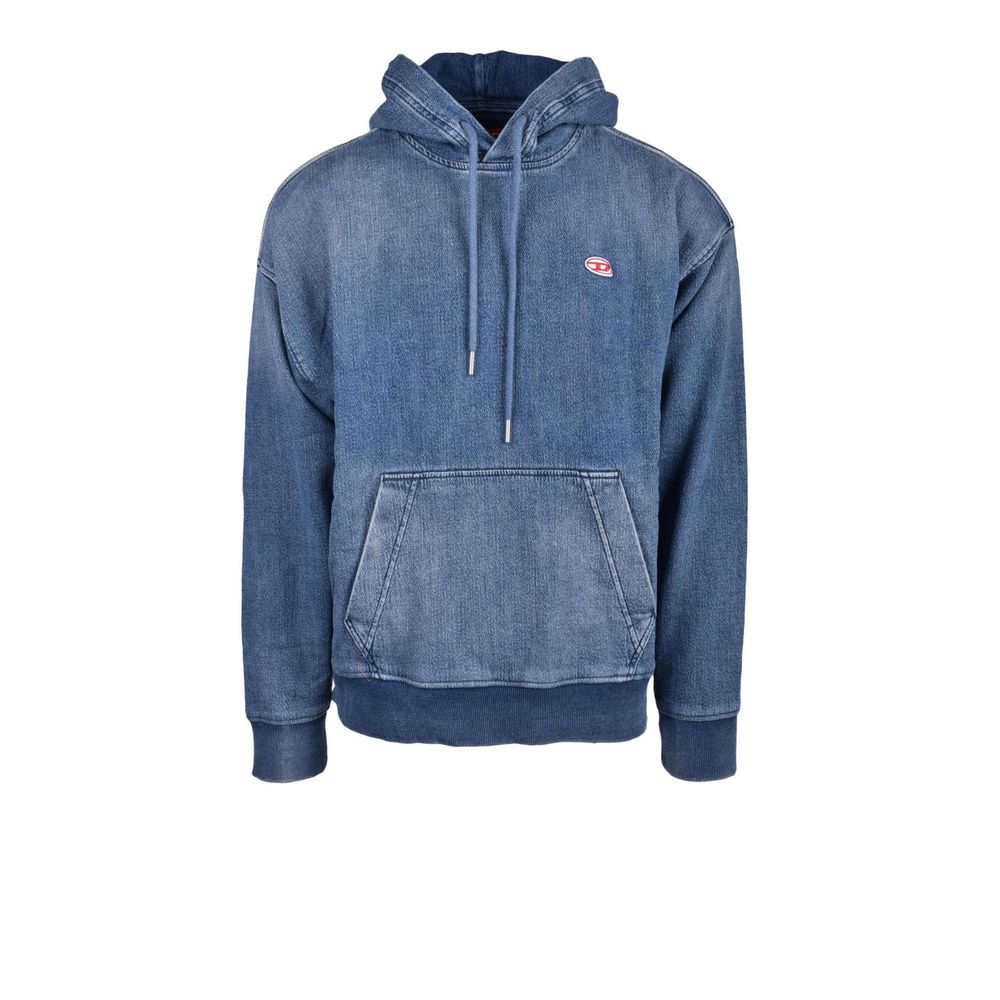 Blue Cotton HoodyDiscover the Diesel DIEFELUAAF1ST0726827/52 men’s hoodie, an essential piece for your wardrobe. Made from 98% cotton and 2% elastane, this hoodie provides exceptional comfort and a perfect fit. The modern design is enhanced by a front poc