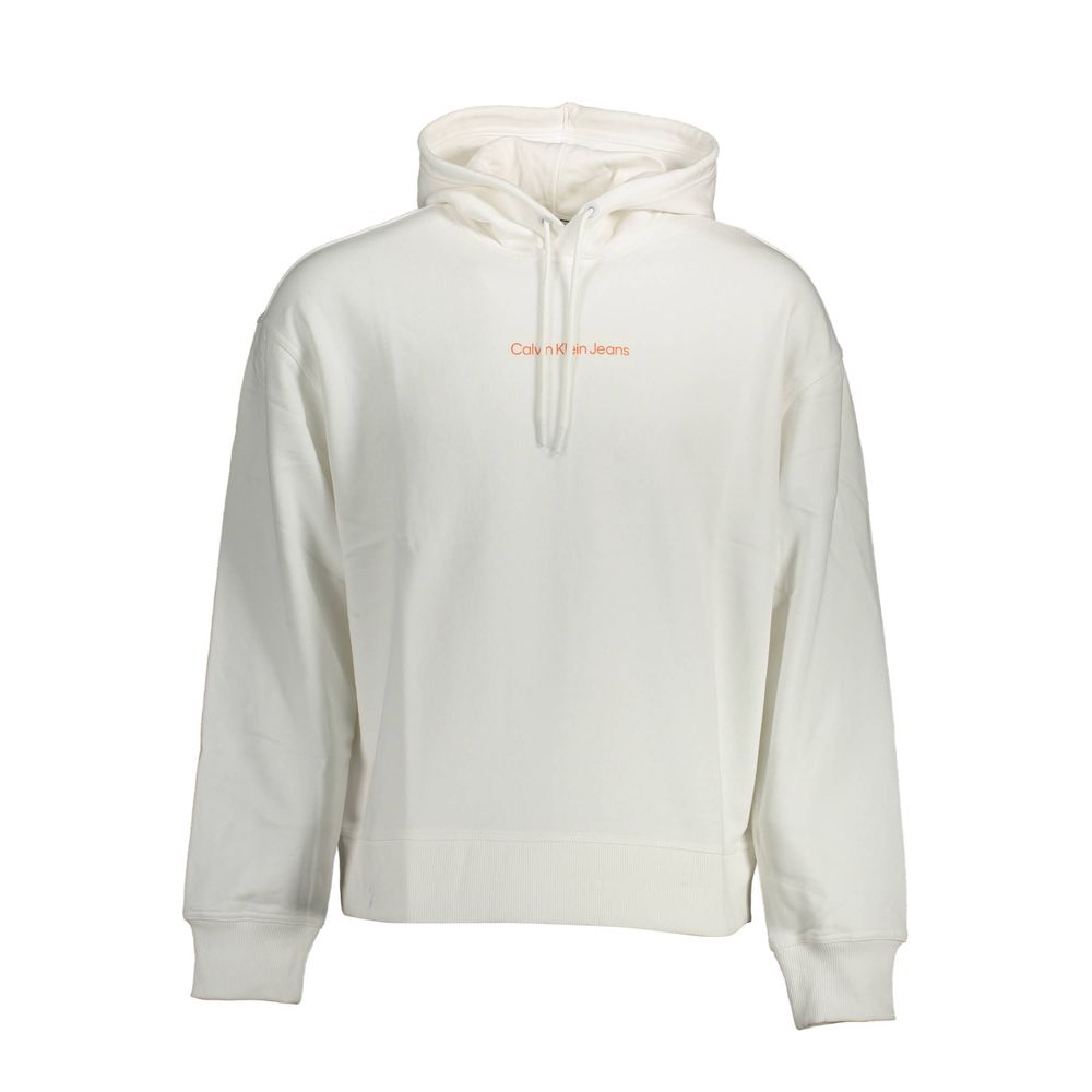 White Cotton Men SweaterElevate your wardrobe with the quintessential style of Calvin Klein! This sleek, long-sleeved sweatshirt encapsulates urban luxury with its bold print and eye-catching contrasting details. Adorned with the iconic Calvin Klein logo,