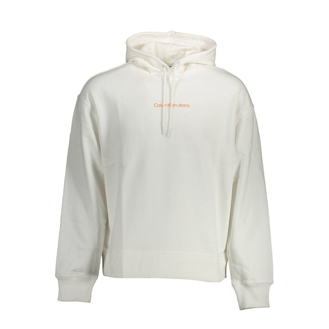 White Cotton Men SweaterElevate your wardrobe with the quintessential style of Calvin Klein! This sleek, long-sleeved sweatshirt encapsulates urban luxury with its bold print and eye-catching contrasting details. Adorned with the iconic Calvin Klein logo,