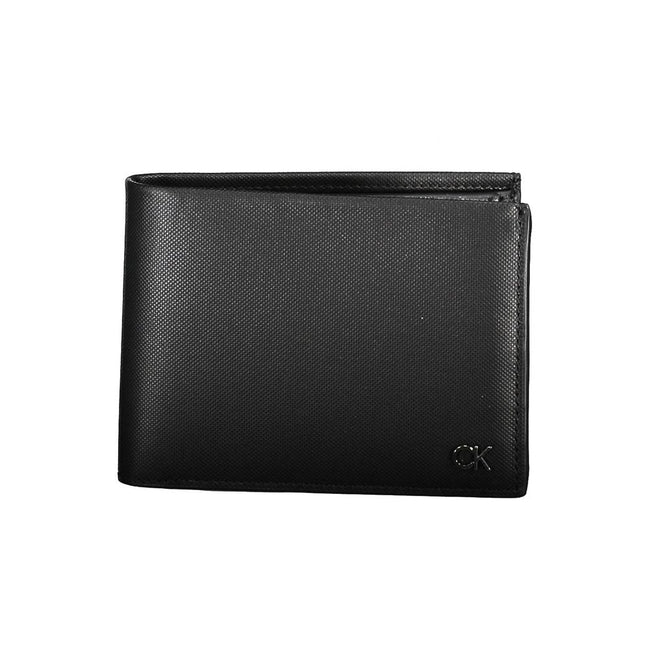 Black Leather Men WalletElevate your accessory game with this sleek and sophisticated Calvin Klein Wallet. Crafted from premium 100% leather and detailed with the iconic logo, this wallet is as stylish as it is functional. With two main compartments, a ha