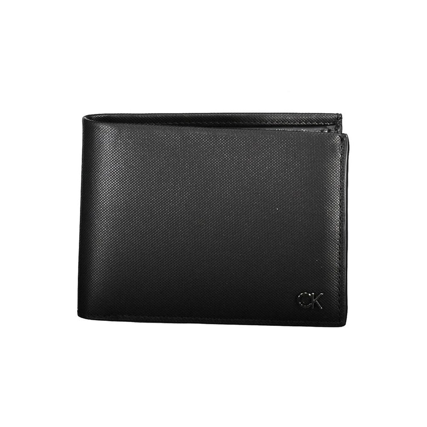 Black Leather Men WalletElevate your accessory game with this sleek and sophisticated Calvin Klein Wallet. Crafted from premium 100% leather and detailed with the iconic logo, this wallet is as stylish as it is functional. With two main compartments, a ha