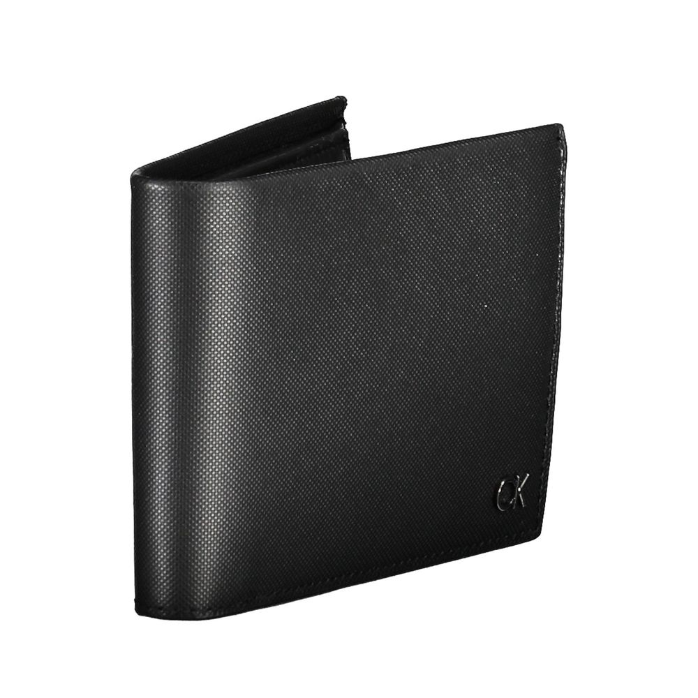 Black Leather Men WalletElevate your accessory game with this sleek and sophisticated Calvin Klein Wallet. Crafted from premium 100% leather and detailed with the iconic logo, this wallet is as stylish as it is functional. With two main compartments, a ha