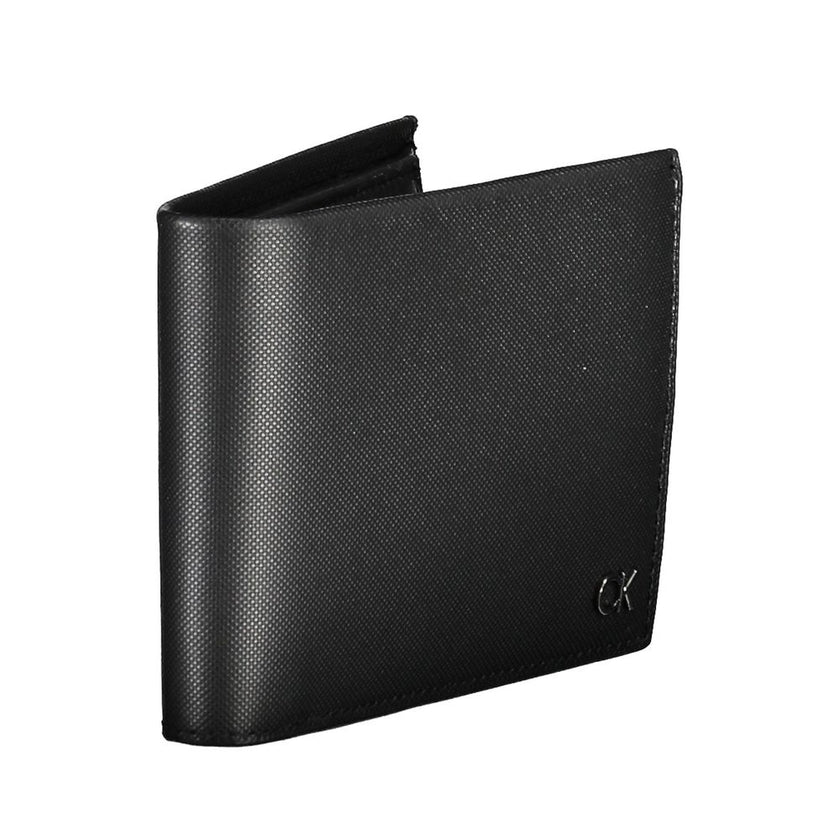 Black Leather Men WalletElevate your accessory game with this sleek and sophisticated Calvin Klein Wallet. Crafted from premium 100% leather and detailed with the iconic logo, this wallet is as stylish as it is functional. With two main compartments, a ha