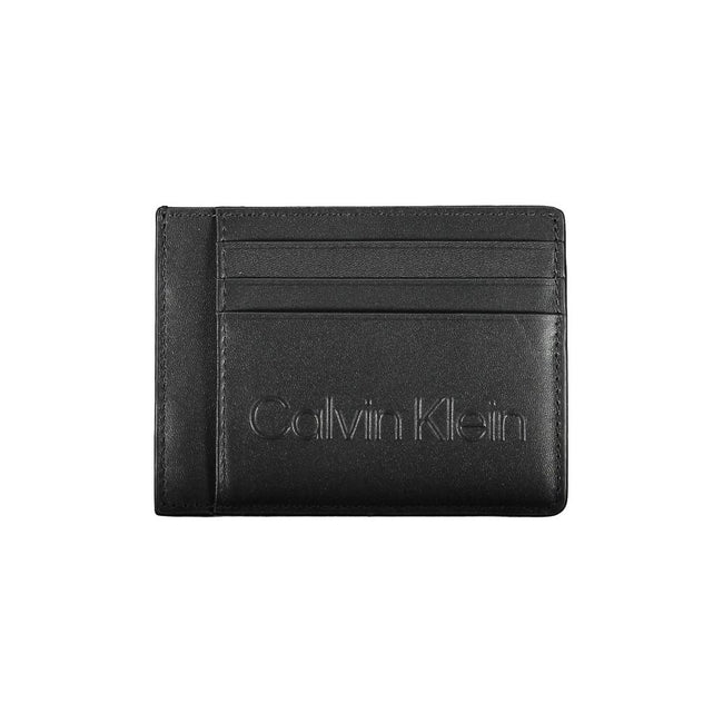 Black Polyethylene Men WalletInfuse everyday transactions with the sleek sophistication of Calvin Klein. This compact card holder is expertly crafted from 100% Polyethylene, boasting durability with a stylish edge. The essential accessory features a conve