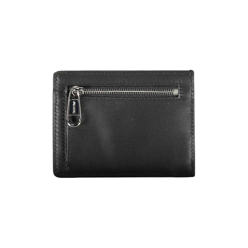 Black Polyethylene Men WalletInfuse everyday transactions with the sleek sophistication of Calvin Klein. This compact card holder is expertly crafted from 100% Polyethylene, boasting durability with a stylish edge. The essential accessory features a conve