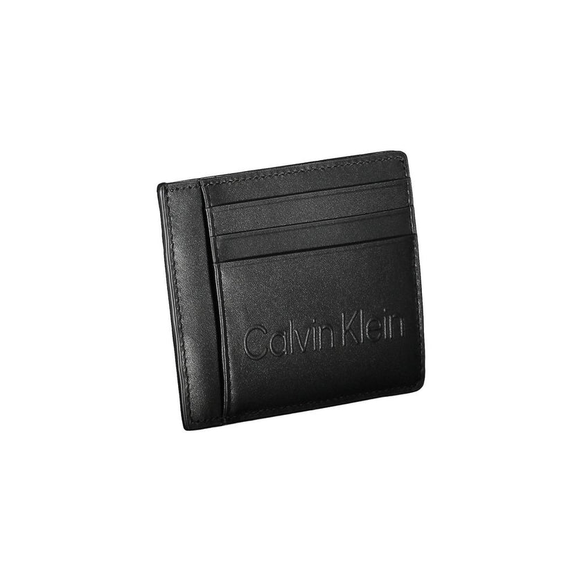 Black Polyethylene Men WalletInfuse everyday transactions with the sleek sophistication of Calvin Klein. This compact card holder is expertly crafted from 100% Polyethylene, boasting durability with a stylish edge. The essential accessory features a conve