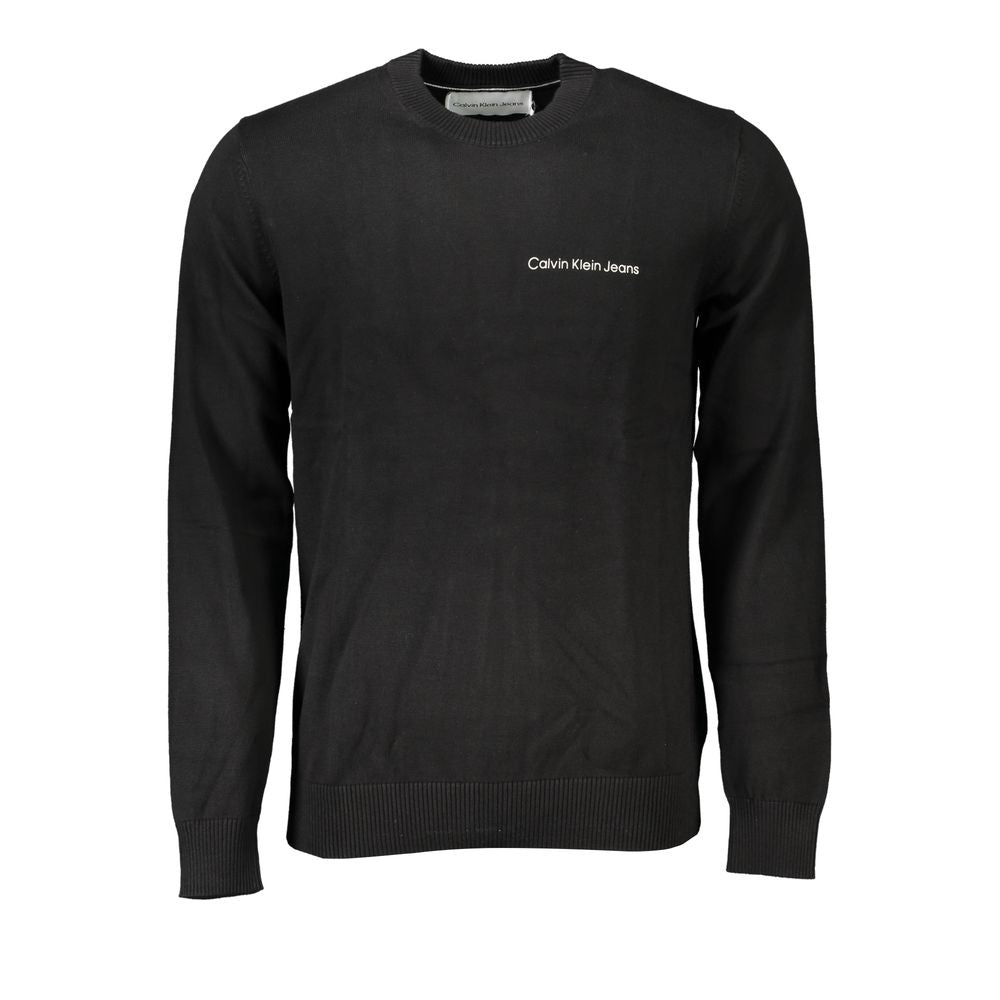 Sleek Long Sleeve Crew Neck Sweater with LogoRefine your style with this sophisticated long-sleeved sweater from Calvin Klein. Crafted from 100% cotton, this crew neck piece features contrast details and a chic logo print that adds a touch of luxury to an